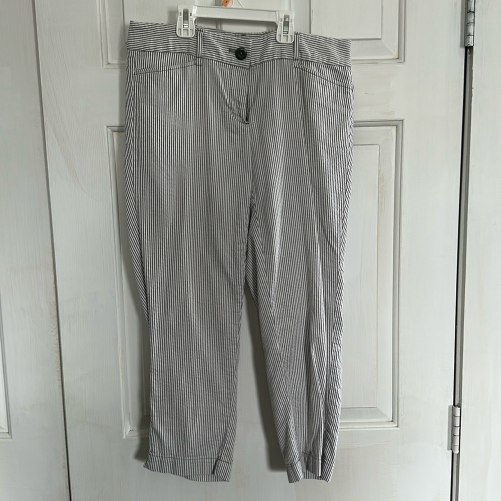 Loft Grey and White pant size 4